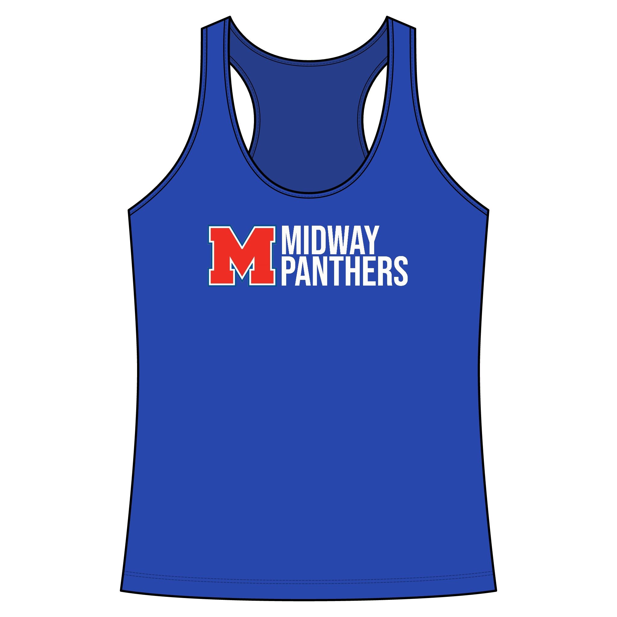 Midway Panthers Racerback Tank – Women's School Spirit Workout Top