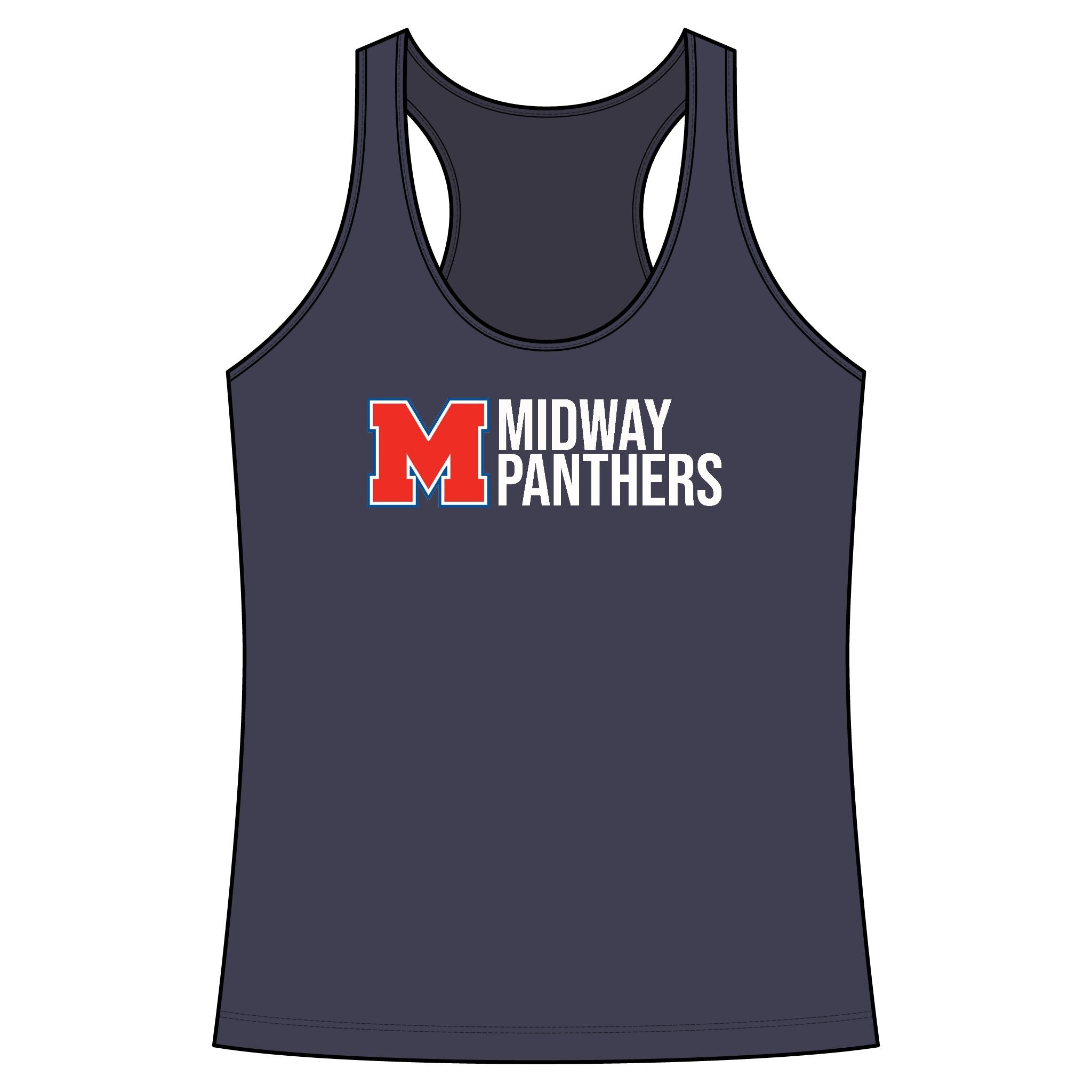 Midway Panthers Racerback Tank – Women's School Spirit Workout Top