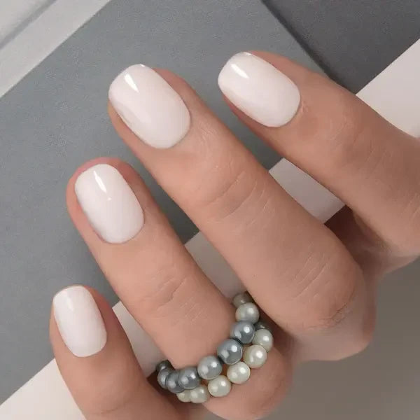 Milky White Press On Nails