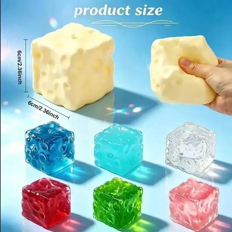 Giant Jelly Cheese Cube Squishy