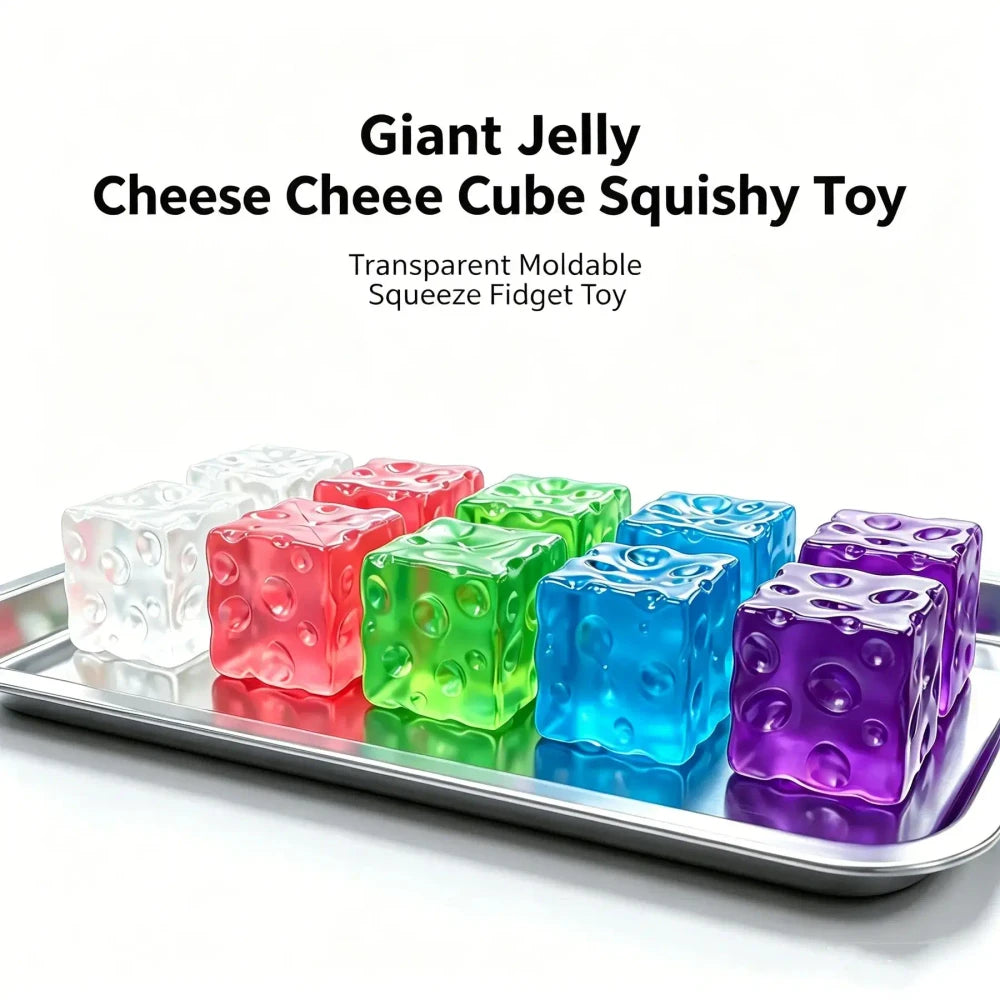 Giant Jelly Cheese Cube Squishy